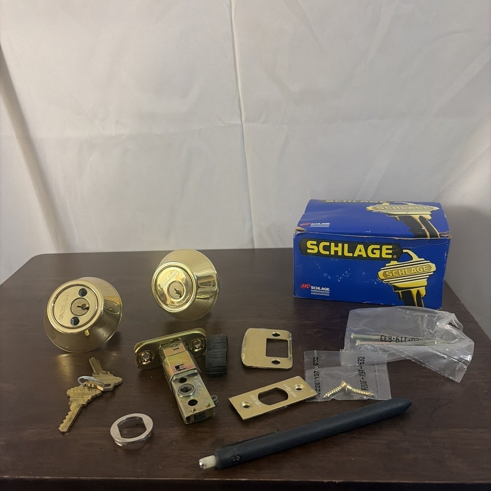 Schlage BR262 Double Cylinder Deadbolt Polished Brass Open Box